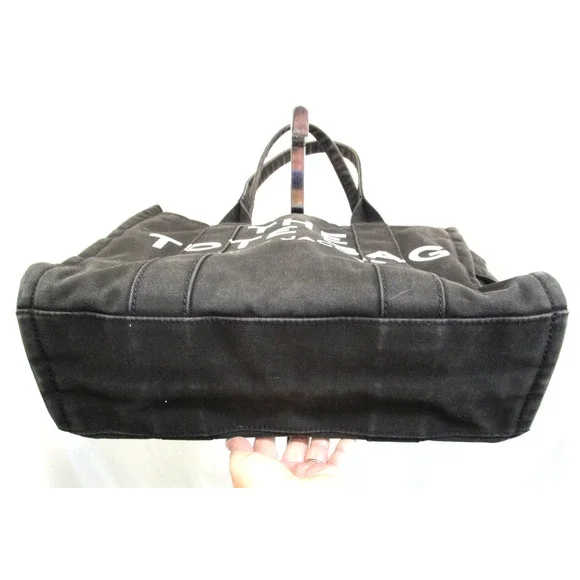 Marc Jacobs "THE TOTE BAG" Black Canvas Large 16" Purse - Picture 7 of 10